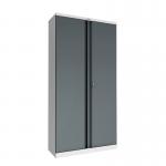 Phoenix SCL Series SCL1891GAK 2 Door 4 Shelf Steel Storage Cupboard Grey Body & Anthracite Grey Doors with Key Lock SCL1891GAK