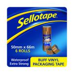 Sellotape Vinyl Case Sealing Tape 50mmx66m Brown (6 Pack)1447026 SE0246