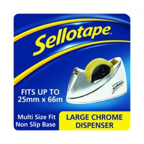 Sellotape Chrome Tape Dispenser Large 25mmx66m 575450 SE04640