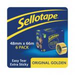 Sellotape Original Golden Tape 48mmx66m Pack of 6 1443304 SE04999