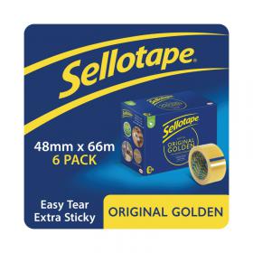 Sellotape Original Golden Tape 48mmx66m Pack of 6 1443304 SE04999