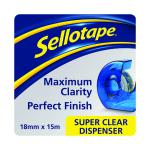 Sellotape Super Clear Tape and Dispenser 18mmx15m (Pack of 7) 1766006 SE05009