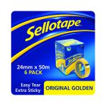 Sellotape Original Golden Tape 24mm x 50m (6 Pack) 1443266 SE05144