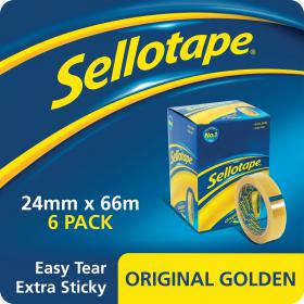 Sellotape Original Golden Tape 24mmx66m (Pack of 6) 1443306 SE05145