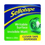 Sellotape Clever Invisible Tape and Dispenser 18mmx25m (Pack of 7) 1766004 SE05690