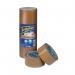 This picture shows six rolls of 50mmx66m brown Henkel packing tape, also known as Sellotape or polypropylene packaging tape. Each roll is individually wrapped and stacked on top of each other, with the Henkel logo and product name clearly visible. The tape appears to be high quality and ideal for packaging or general use.