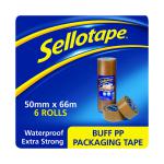 Sellotape Polypropylene Packaging Tape 50mmx66m Brown (Pack of 6) 1445172 SE2456