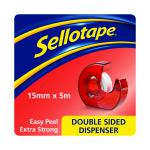 Sellotape Double Sided Tape and Dispenser 15mm x 5m 1766008 SE4275