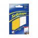 The photo shows a set of 24 sticky hook and loop pads, each one measuring 20mmx20mm. The pads are made of Sellotape brand hook and loop fasteners, also known as Velcro. These can be used for a variety of DIY and organizing tasks.
