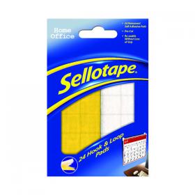 Sellotape Sticky Hook and Loop Pads 20mmx20mm (Pack of 24) SE4542 SE4542
