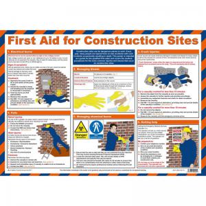 Safety First Aid First Aid for Construction Sites Poster, A2 Laminated