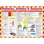 First Aid for Diabetes, Asthma & Seizures Poster, A2 (Laminated) A705