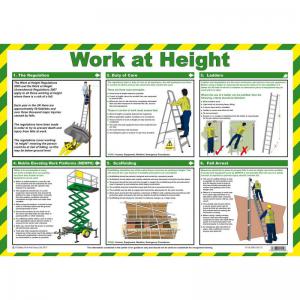 Safety First Aid Work at Height Guidance Poster, A2 Laminated A716