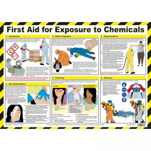 Safety First Aid First Aid for Exposure to Chemicals Poster, A2