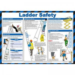 Safety First Aid Ladder Safety Poster, A2 Laminated A792