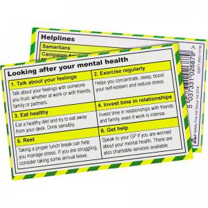 Safety First Aid Mental Health Guidance Card Q2877