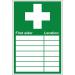 First Aider Location Sign, Rigid, 20cm x 30cm S3010R