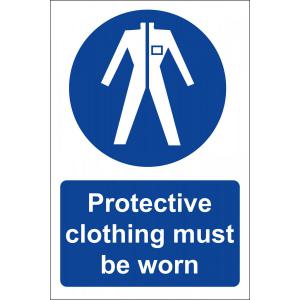 Safety First Aid Protective Clothing Sign SS2007R