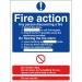 Fire Action Sign SS4001R