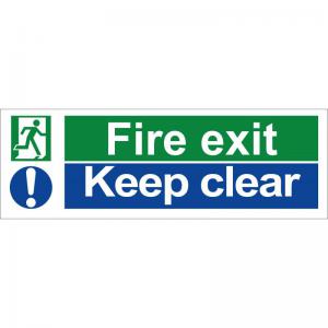 Safety First Aid Fire Exit Keep Clear SS5500R