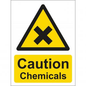Safety First Aid Caution Chemicals Sign SS7003S