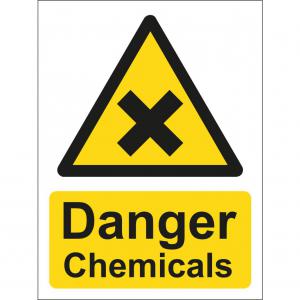 Safety First Aid Dnager Chemicals Sign SS7004S