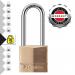 Master Lock 40mm Brass Padlock with 2 Keys Long Shackle 140EURDLH SG209297