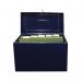 Cathedral Metal File Box Foolscap Home Office Blue HOBL SG33056