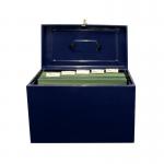 Cathedral Metal File Box Foolscap Home Office Blue HOBL SG33056