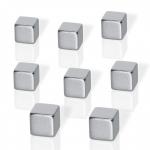 B3101 Neodymium magnets - cube - nickel-plated - ca. 6 Bl. (A4, 80g/m²) - silver - 8 pcs. B3101