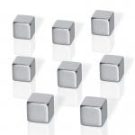 B3101 Neodymium magnets - cube - nickel-plated -  ca. 6 Bl. (A4, 80g/m) - silver - 8 pcs. B3101