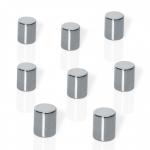 B3103 Neodymium magnets - cylinder - nickel-plated - ca. 4 Bl. (A4, 80g/m²) - silver - 8 pcs. B3103