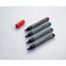 SIGEL BA010 Glassboard markers - wipeable with a damp or dry cloth - black, blue, red, green - round nib 2-3 mm - 4 pcs. - for white glass magnet boar BA010