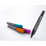 SIGEL BA011 Board markers - wipeable with a damp or dry cloth - blackturquoisemagentaorange - round nib - 2-3 mm - 4 piece - for white glass magnet BA011