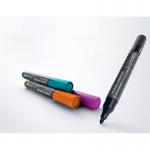 SIGEL BA011 Glassboard markers - wipeable with a damp or dry cloth - black, turquoise, magenta, orange - round nib 2-3 mm - 4 pcs. - for white glass m BA011