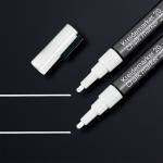 SIGEL BA178 Chalk markers - wipeable with a damp or dry cloth - white - round nib 1-2 mm - 2 pcs. - for smooth glass surfaces, sealed surfaces BA178