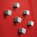 SIGEL BA192 SuperDym magnets - silver - cube - Holding force on magnetic glass boards: 8 sheets (A4, 80gm²) - 1 x 1 x 1 cm - 6 piece - for magnetic w BA192