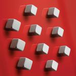 SIGEL BA193 SuperDym magnets - silver - cube - Holding force on magnetic glass boards: 8 sheets (A4, 80gm²) - 1 x 1 x 1 cm - 10 piece - for magnetic  BA193
