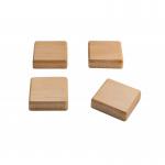 SIGEL BA211 Wooden magnets - square - 14 Bl. (A4, 80 gsm) - 3,3 x 3,3 cm - beige - 4 pcs. BA211