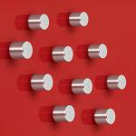 SIGEL BA701 SuperDym magnets C5 ”Strong” - 3 Bl. (A4, 80 gsm) - Zylinder-Design - ? 10 mm - silver - 10 pcs. BA701