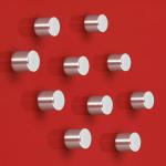 SIGEL BA701 SuperDym magnets - silver - cylinder - Holding force on magnetic glass boards: 3 sheets (A4, 80gm²) - Ø 10 mm - 1 x 1 x 1 cm - 10 piece - BA701