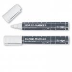 SIGEL BA715 Glass board markers - wipeable with a damp or dry cloth - white - round nib 2-3 mm - 2 pcs. - for dark magnetic glass boards, sealed surfa BA715