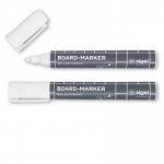 SIGEL BA715 Board markers - wipeable with a damp or dry cloth - white - round nib - 2-3 mm - 2 piece - for dark magnetic glass boards, sealed surfaces BA715