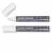 SIGEL BA715 Board markers - wipeable with a damp or dry cloth - white - round nib - 2-3 mm - 2 piece - for dark magnetic glass boards, sealed surfaces BA715