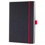 SIGEL CO663 Notebook Conceptum - approx. A5 - lined - blackred - hardcover - 194 p. - PEFC-certified CO663