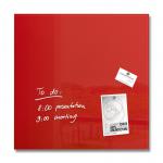 SIGEL Magnetic glass board Artverum - SGS-approved - 48 x 48 cm - red - safety glass GL114