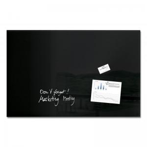 SIGEL Glass whiteboard Artverum - SGS-approved - 100 x 65 cm - black -