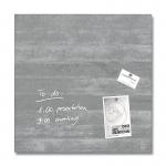 SIGEL Magnetic glass board Artverum - design Fairfaced concrete - 48 x 48 cm - grey - safety glass - TUEV-approved GL168