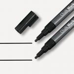 SIGEL GL177 Chalk markers 20 - wipeable - black - round nib 1-2 mm - 2 pcs. - for smooth glass surfaces, sealed surfaces GL177