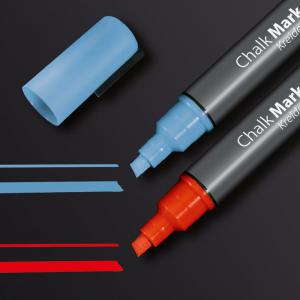 SIGEL GL183 Chalk markers 50 - wipeable - blue, red - chisel tip 1-5